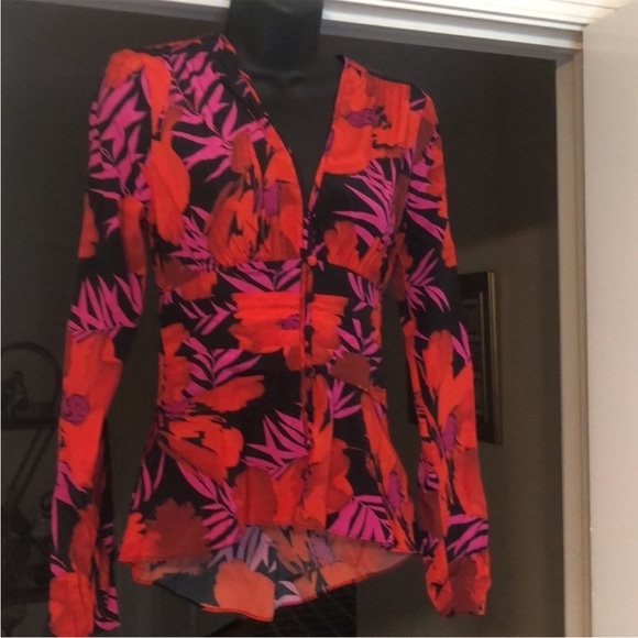 NWT Veronica Beard Floral Pervero Blouse Size 0 - Picture 10 of 14